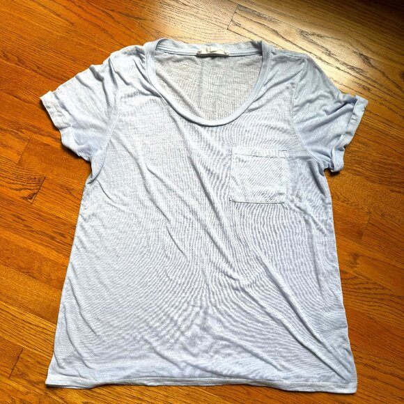 Hippie Rose Blue Burnout T-Shirt - Picture 1 of 5